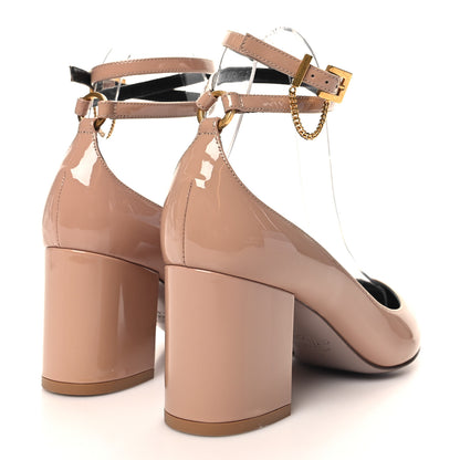 Valentino Garavani Patent Double Ankle Strap Pumps 37 Rose Cannelle 4 of 8
