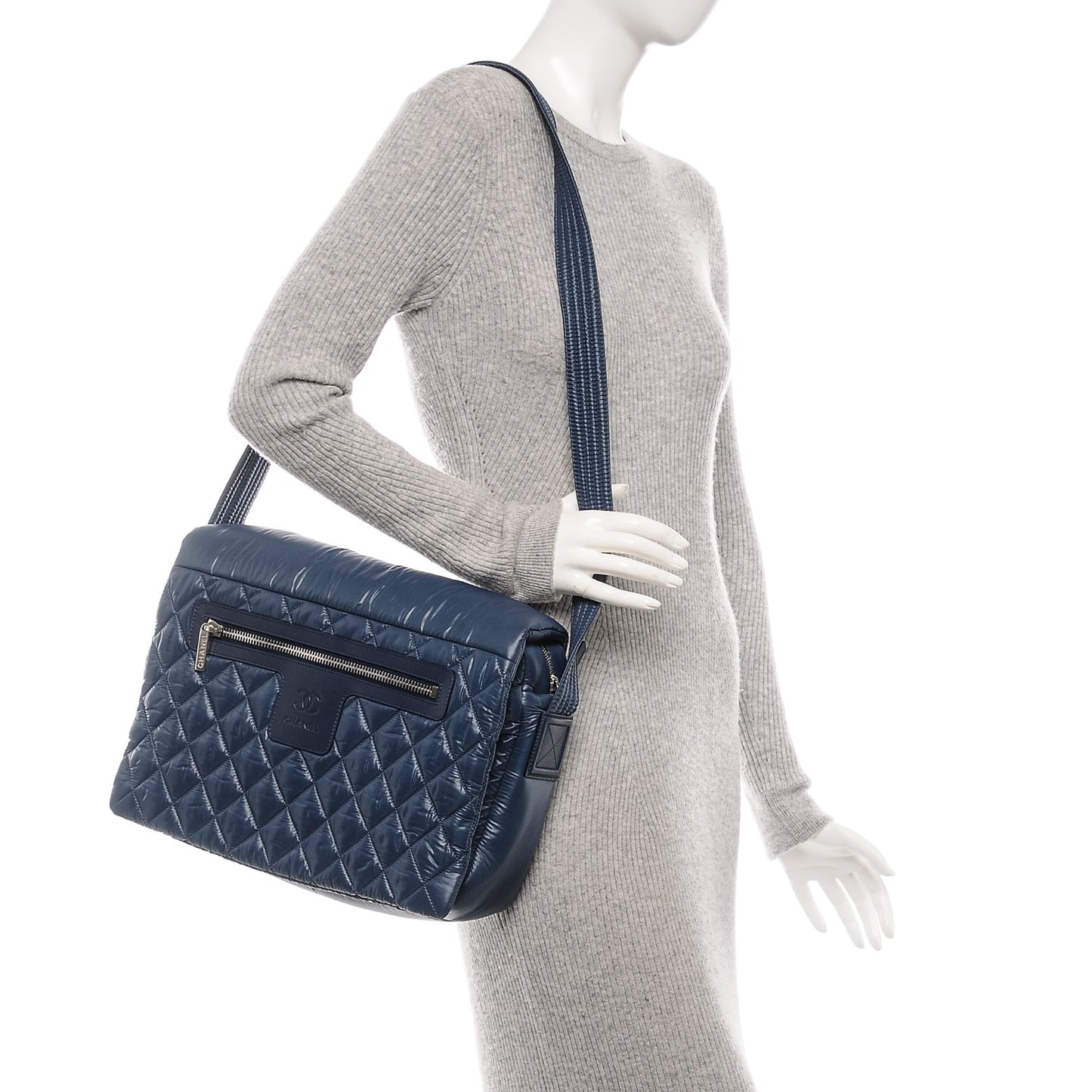 Nylon Coco Cocoon Messenger Bag Dark Blue