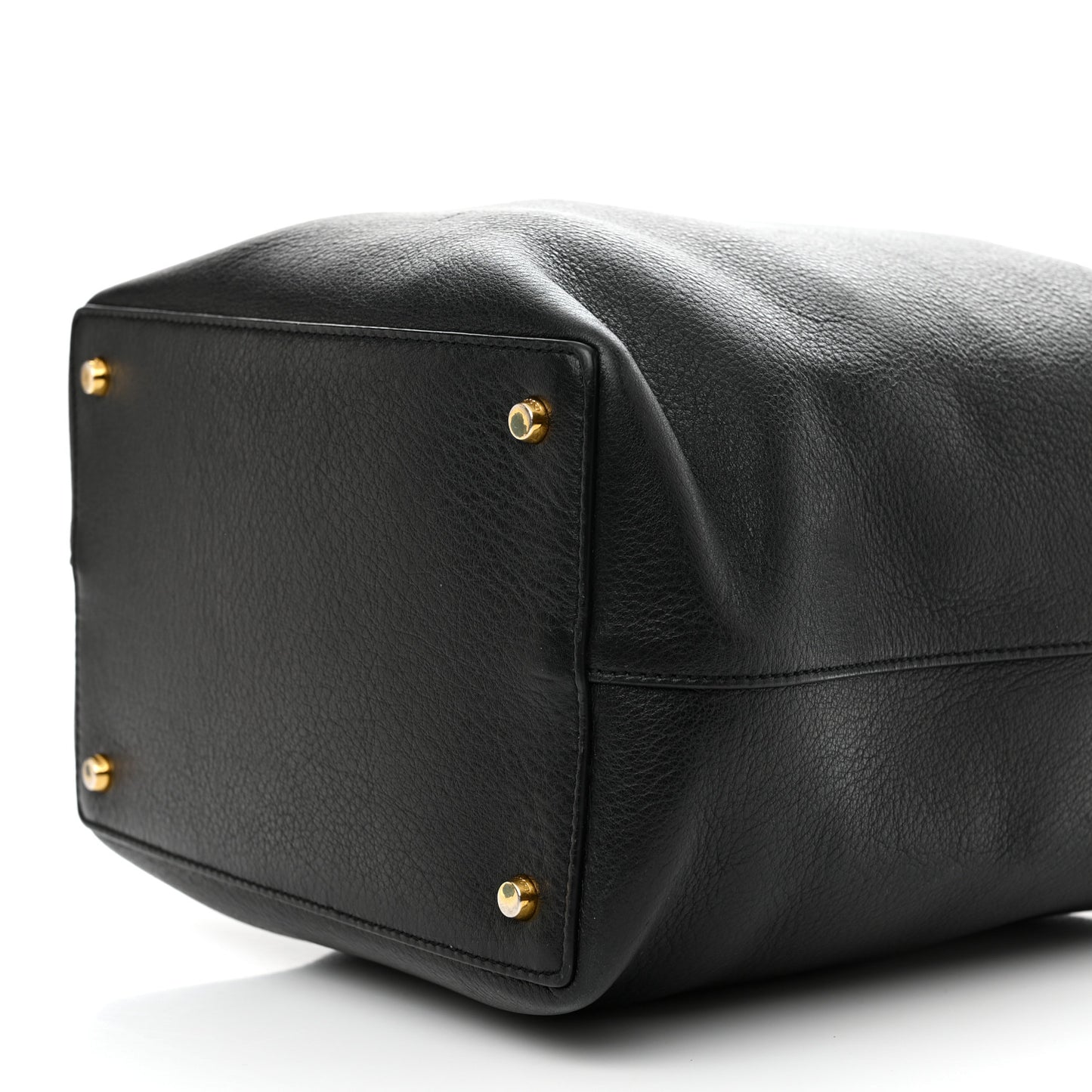 Calfskin Small Tassel Bucket Bag Black
