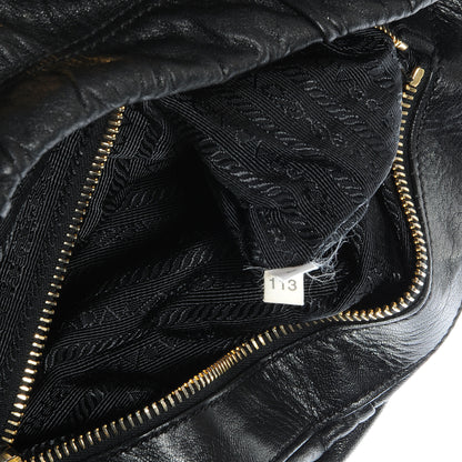 Prada Nappa Dressy Gaufre Flap Bag Black 8 of 9