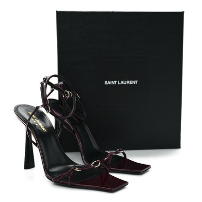 Saint Laurent Vernice Gloss Nova 105 Sandals 39 Deep Bordeaux 9 of 9