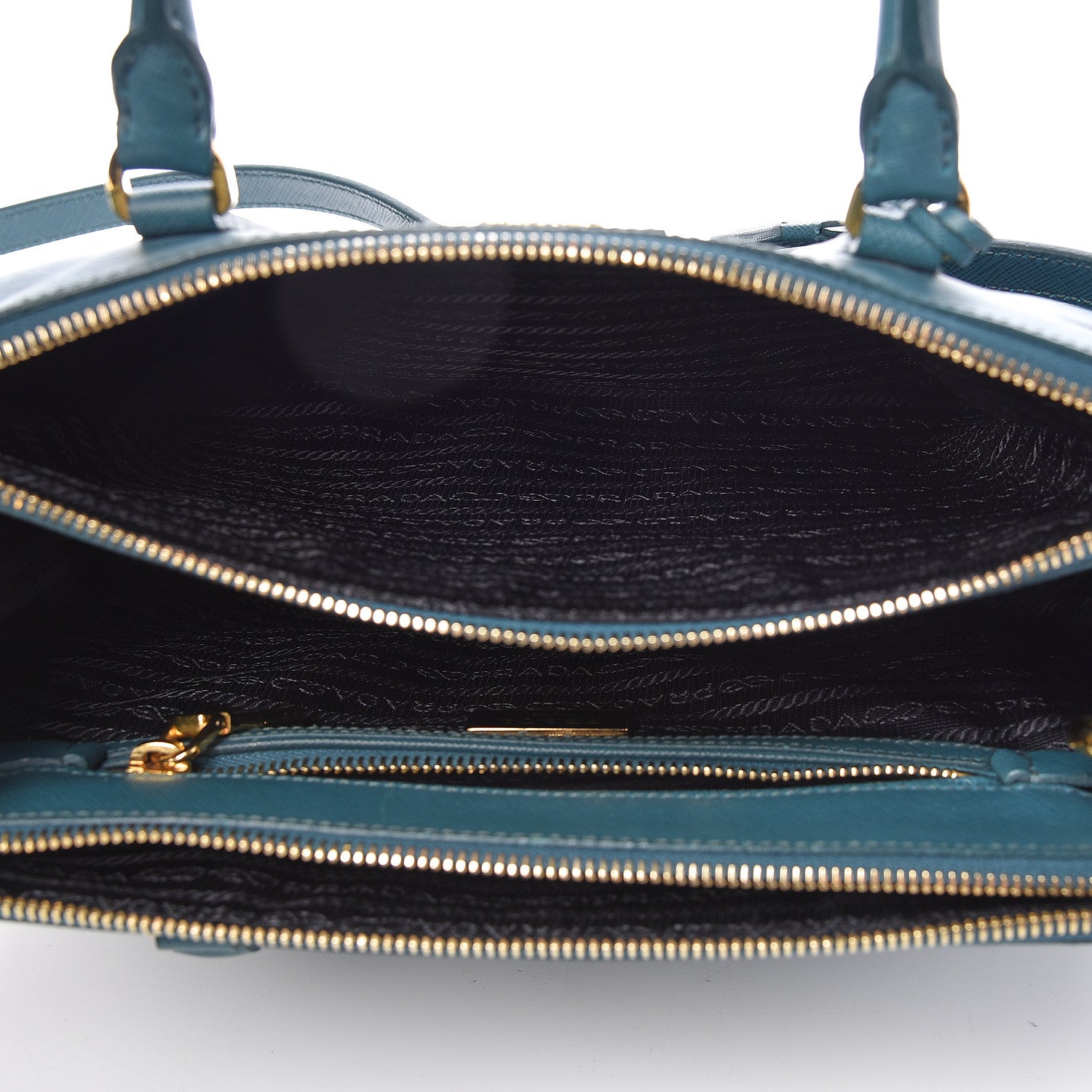Prada Saffiano Small Galleria Double Zip Tote Ottanio 5 of 12