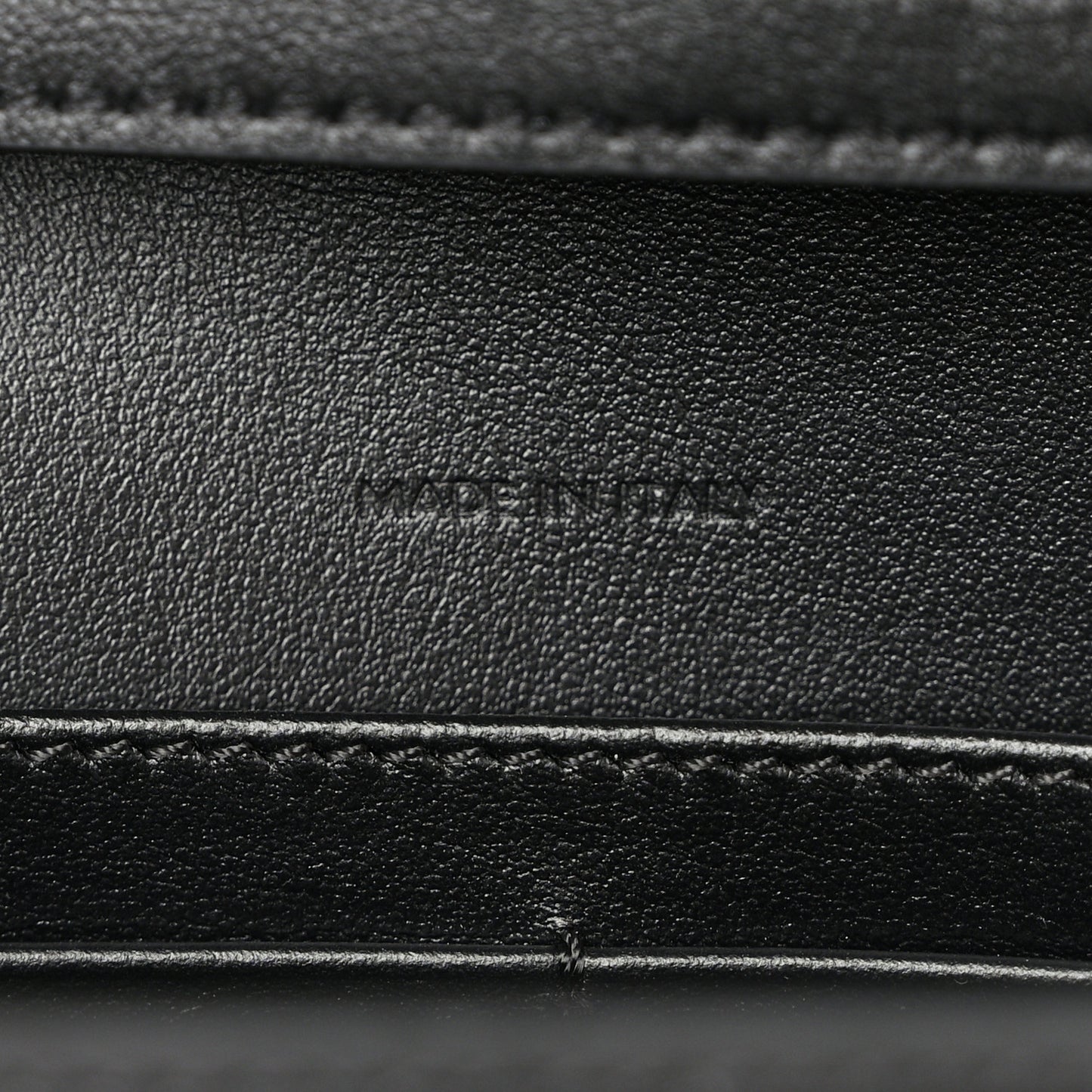 Shiny Calfskin Triomphe Margo Wallet on Chain Black