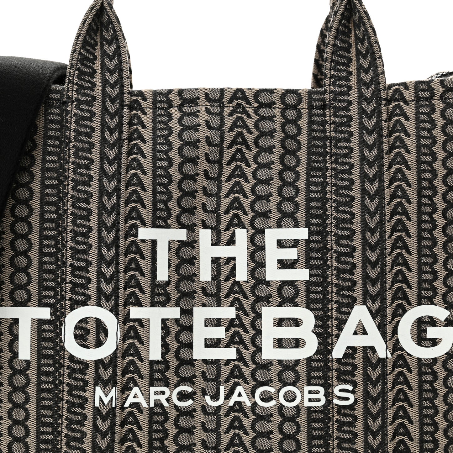 Cotton Jacquard Monogram Medium The Traveler Tote Bag Beige Multicolor