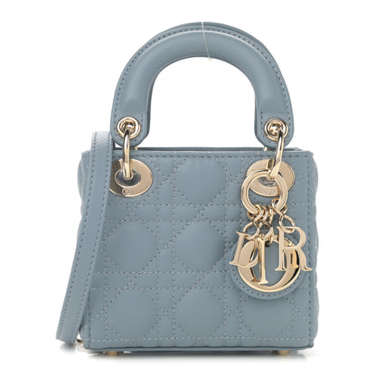 Christian Dior Lambskin Cannage Micro Lady Dior Cloud Blue 1 of 10