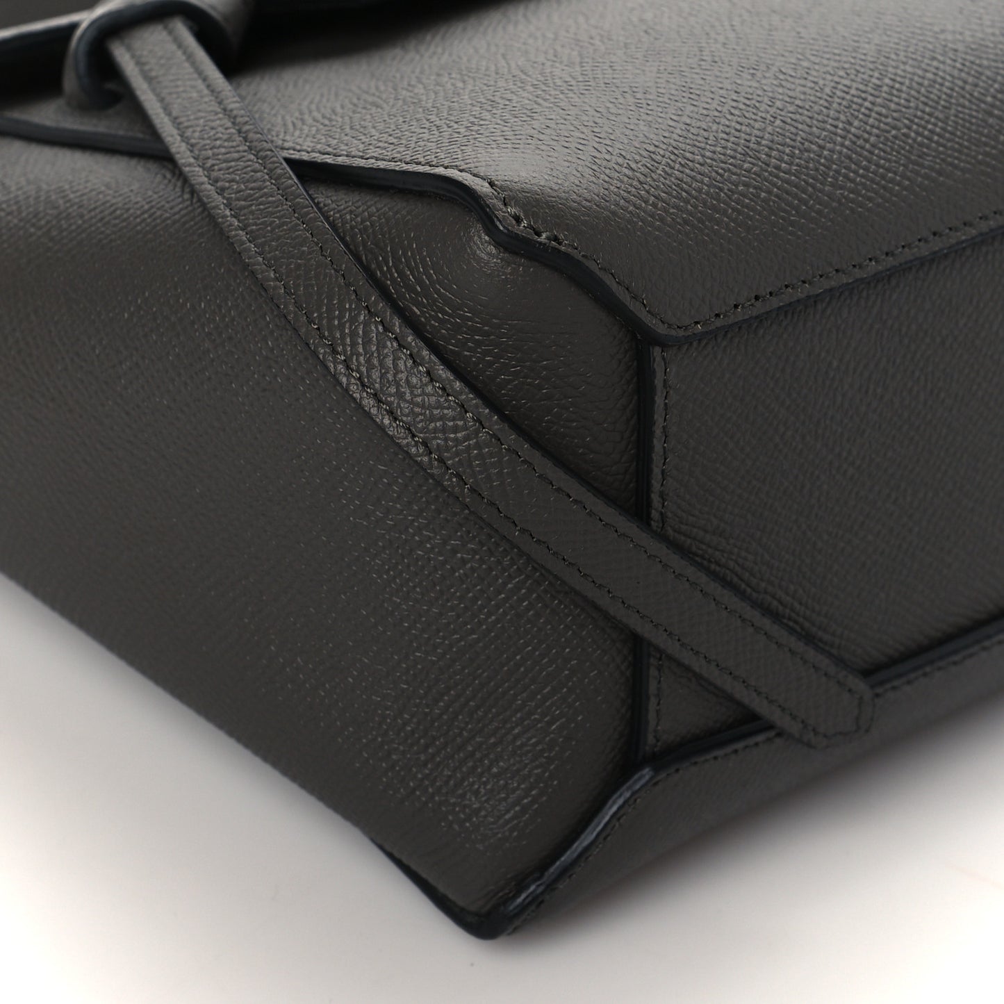 Grained Calfskin Nano Belt Bag Grey