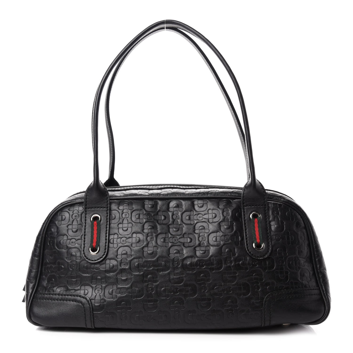 Gucci Calfskin Horsebit Embossed Princy Boston Black 1 of 10