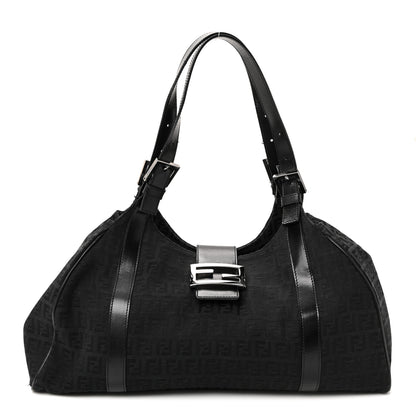 Fendi Zucchino Vitello Shoulder Bag Black 1 of 9