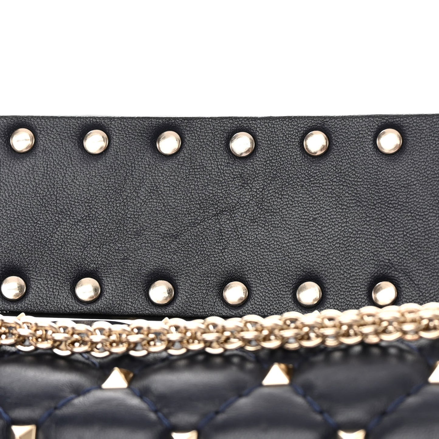 Nappa Large Rockstud Spike Shoulder Bag Marine