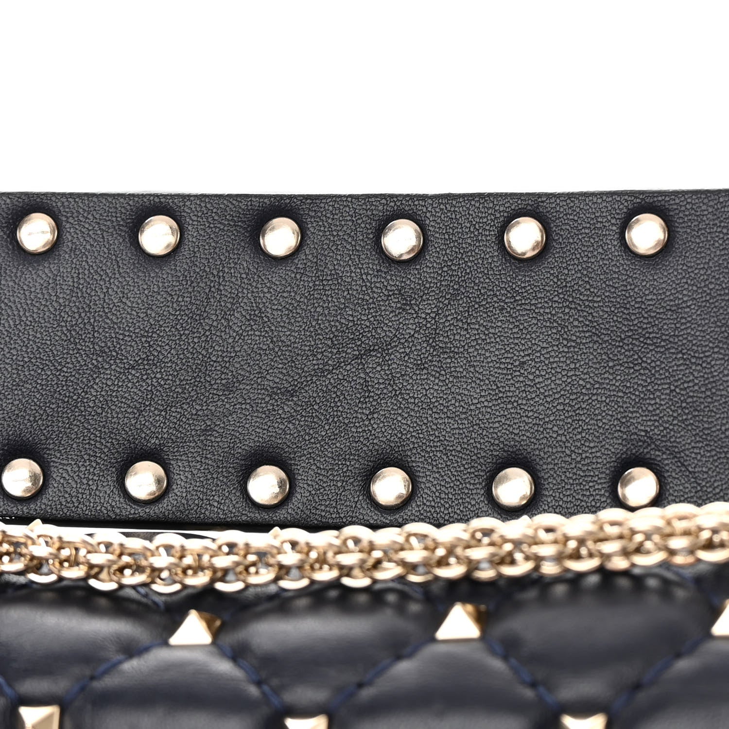 Valentino Garavani Nappa Large Rockstud Spike Shoulder Bag Marine 13 of 14
