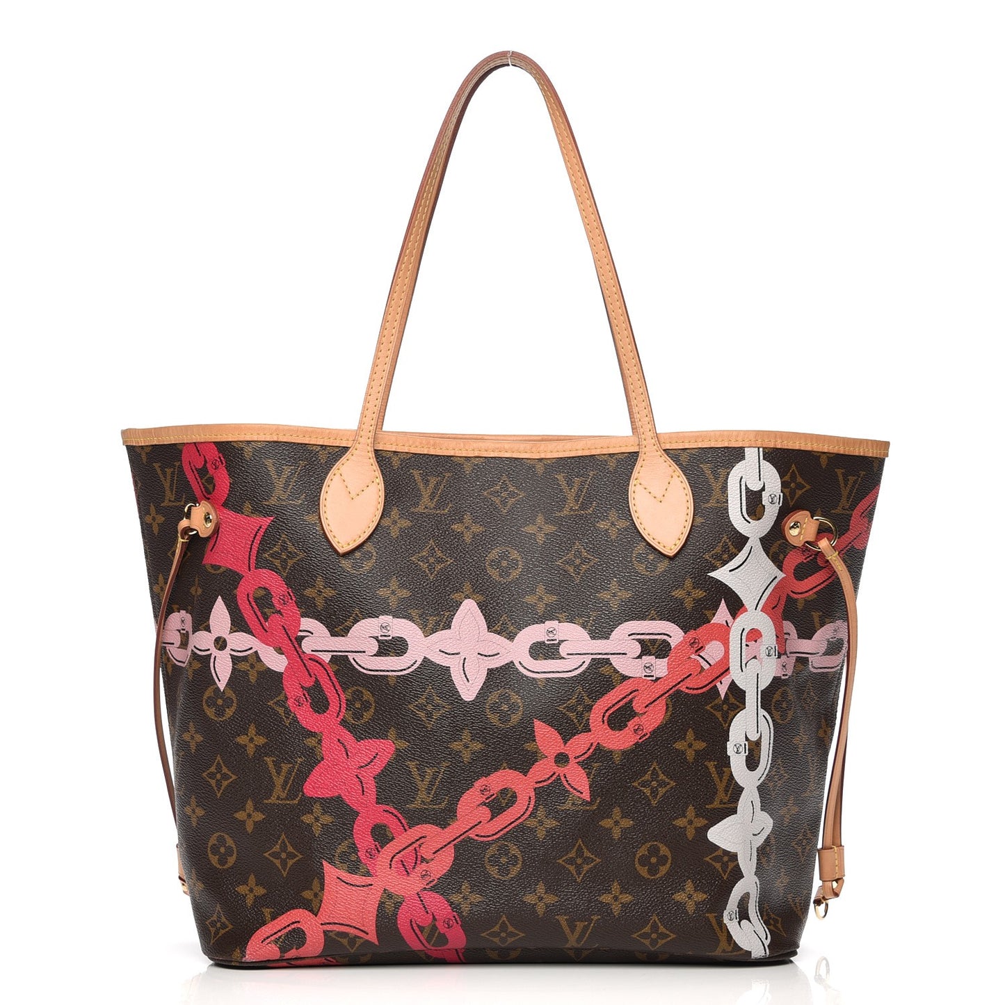 Monogram Bay Neverfull MM Rose Ballerine Poppy