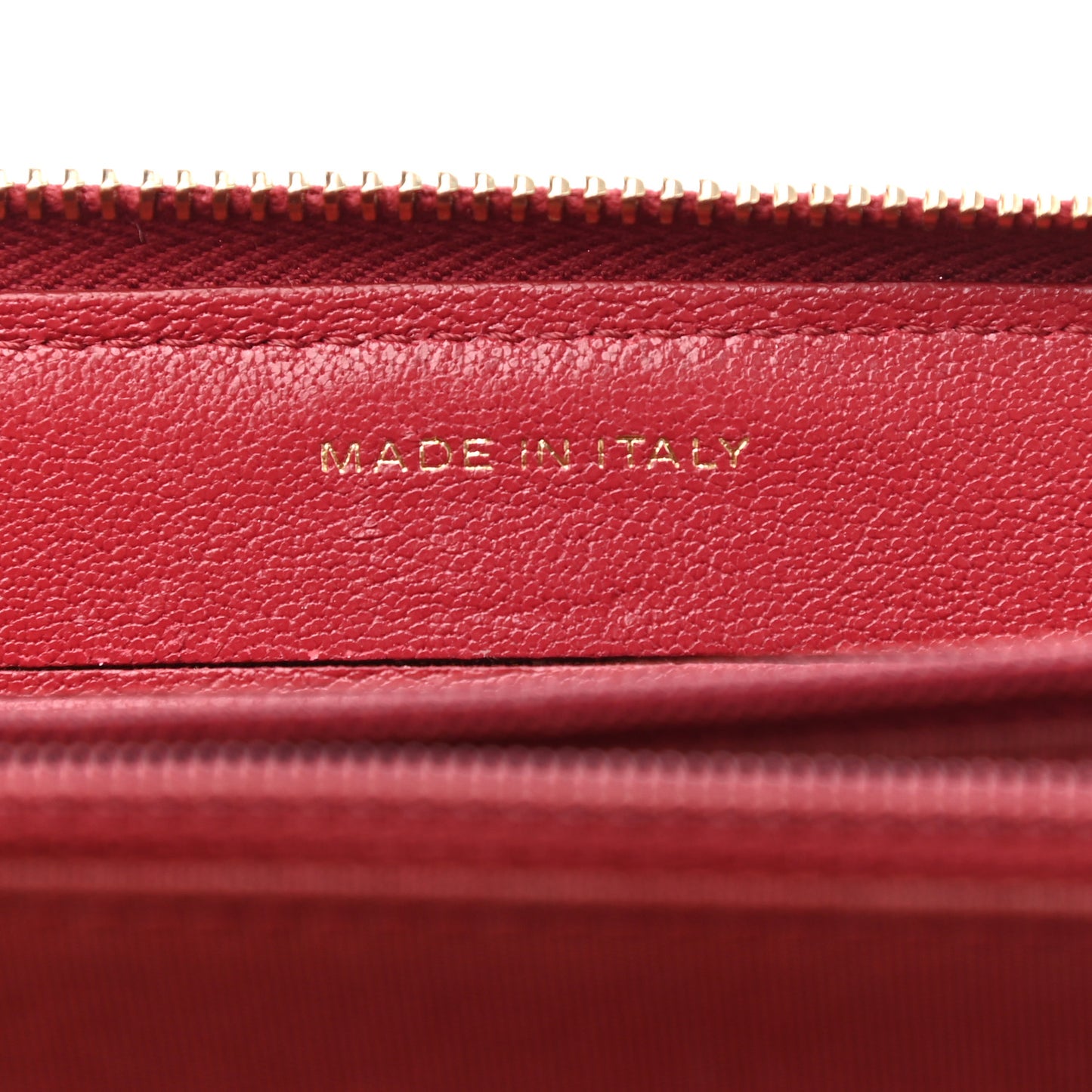 Sheepskin Caviar Chevron Quilted Medium Mademoiselle Vintage Zip Around Wallet Red