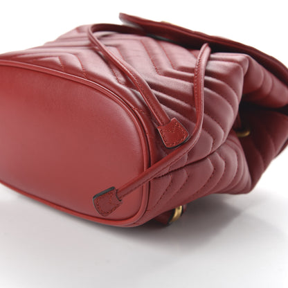 Gucci Calfskin Matelasse GG Marmont Flap Backpack Hibiscus Red 6 of 9