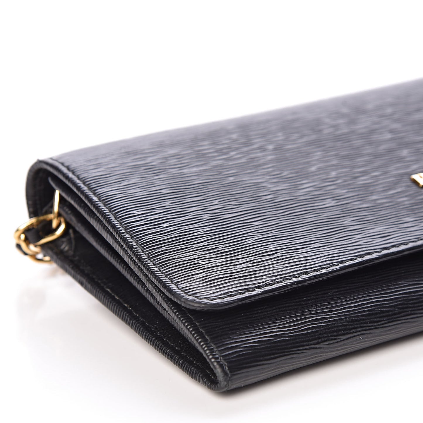 Vitello Move Metal Oro Chain Wallet Black