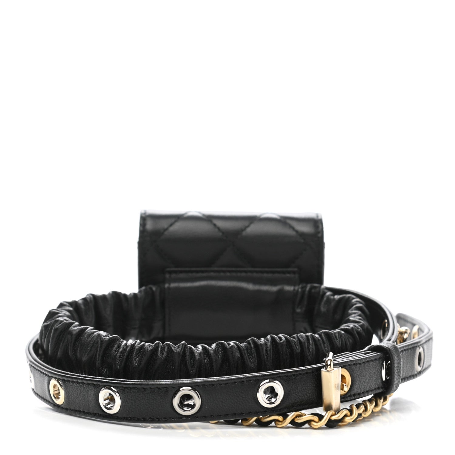 Chanel Goatskin Quilted Airpods Pro Case Belt Black 2 of 7