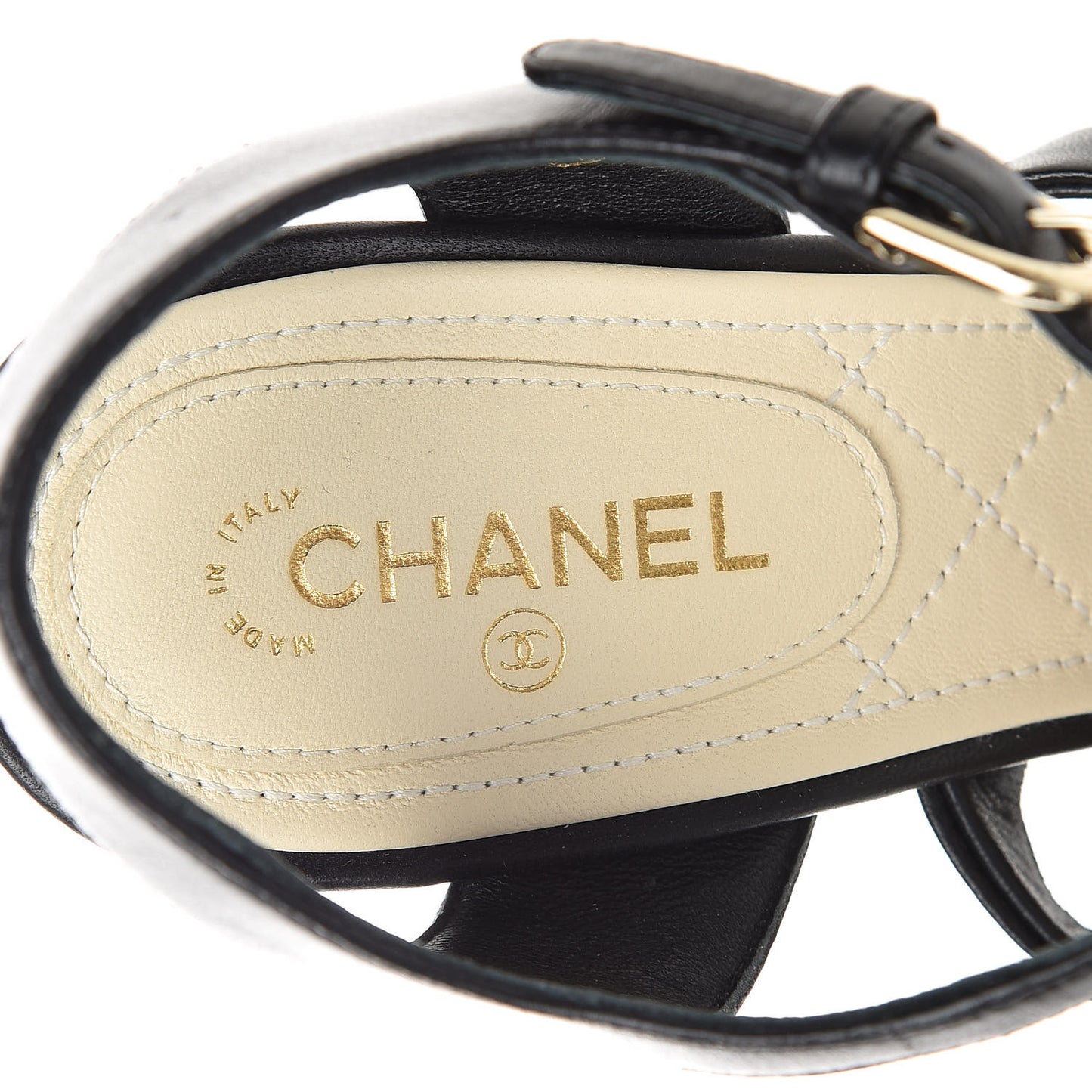 Lambskin Reissue Chain Sandals 38.5 Black