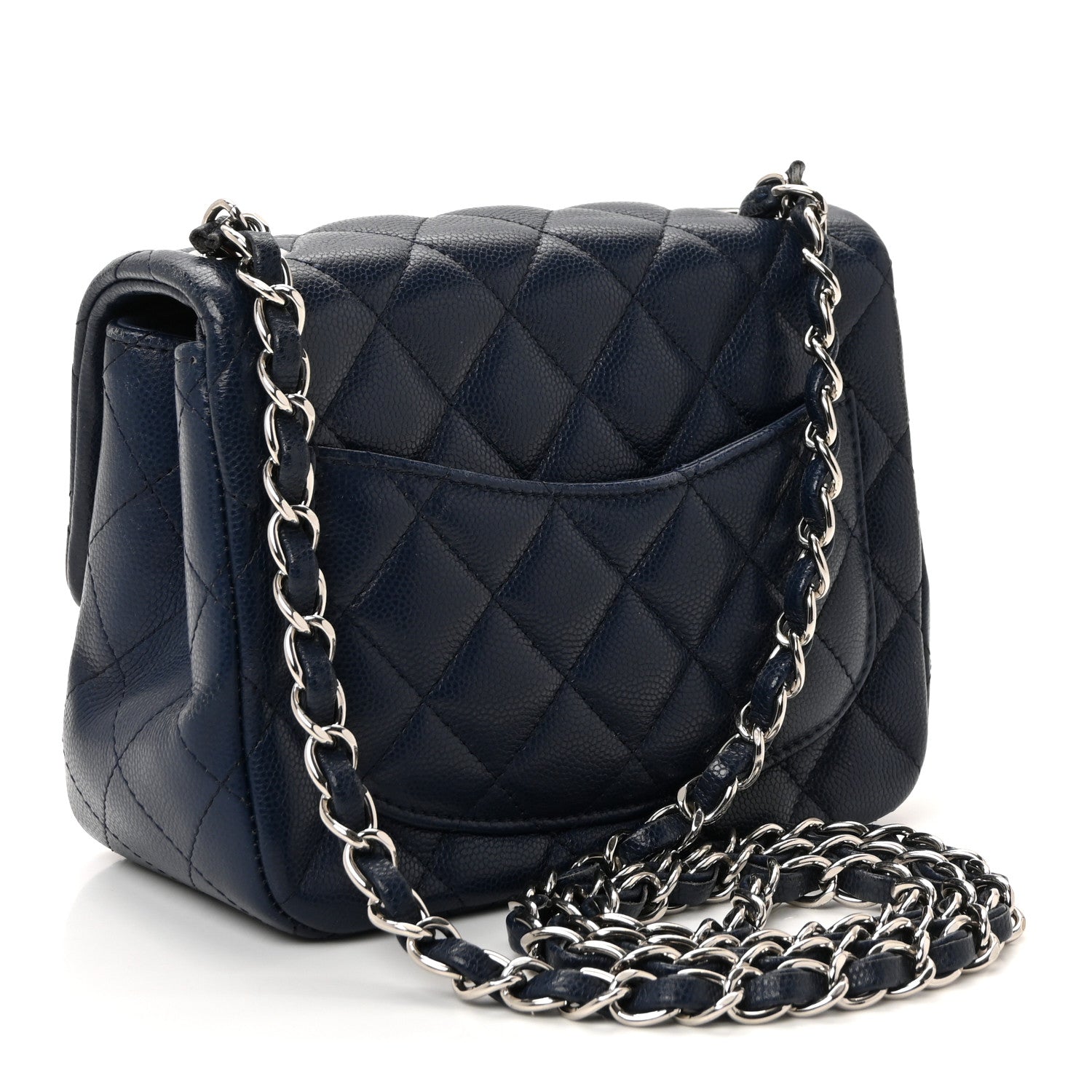 Chanel Caviar Quilted Mini Square Flap Navy 3 of 10
