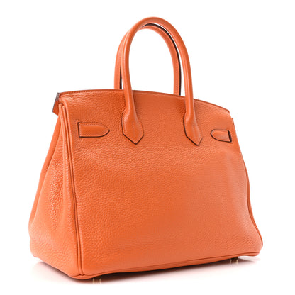Hermes Taurillon Clemence Birkin 30 Orange 3 of 11