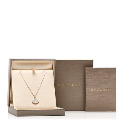 Bulgari 18K Rose Gold Diamond Mother of Pearl Divas' Dream Pendant Necklace 5 of 5