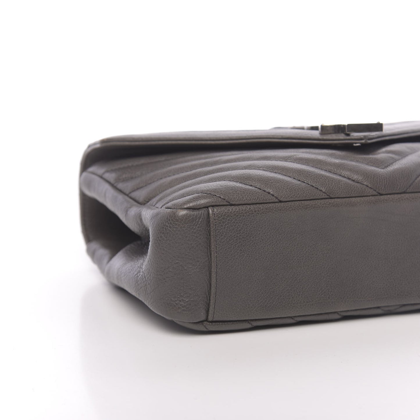 Matelasse Chevron Monogram Medium College Bag Gray