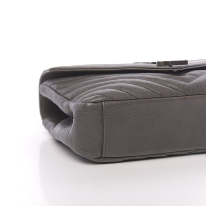 Saint Laurent Matelasse Chevron Monogram Medium College Bag Gray 8 of 23