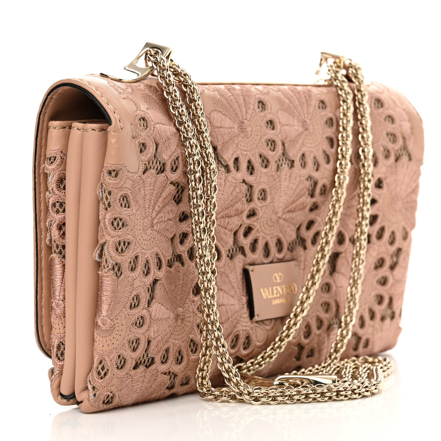 Valentino Garavani Nappa Lace Girello Flap Blush 3 of 13