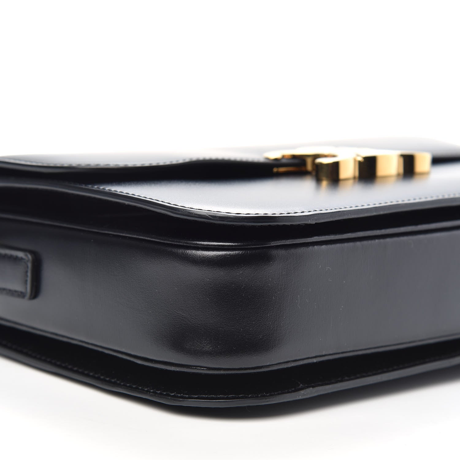 Celine Shiny Calfskin Medium Triomphe Black 9 of 10