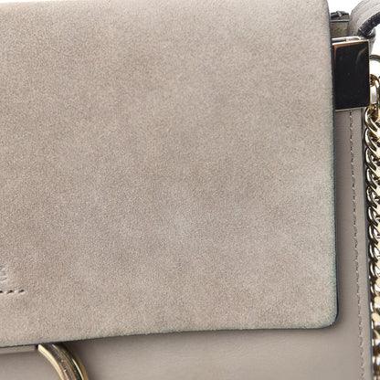 Chloe Suede Calfskin Small Faye Shoulder Bag Motty Grey 16 of 19