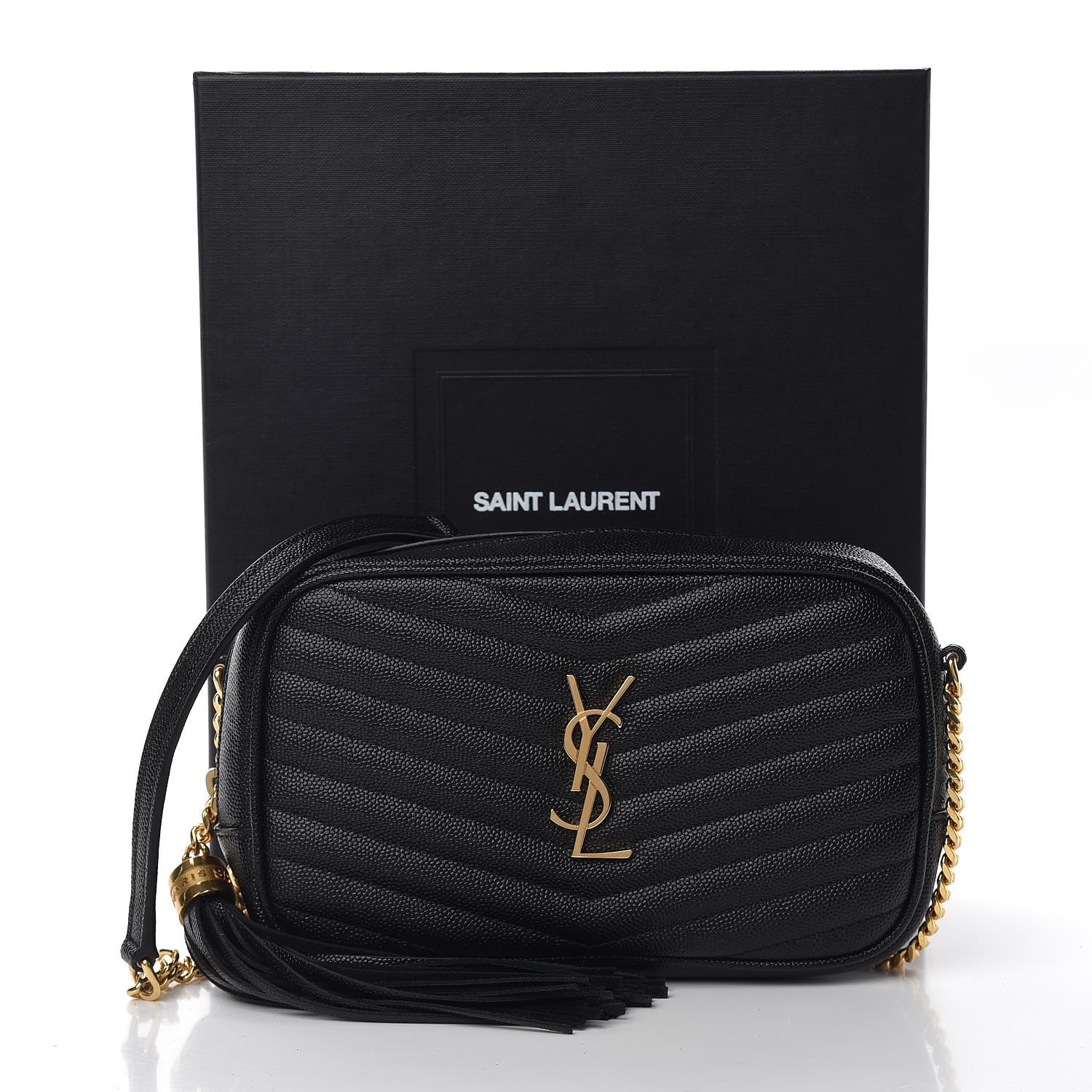 Saint Laurent Grain De Poudre Matelasse Monogram Mini Lou Camera Bag Black 11 of 11