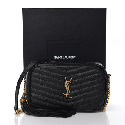 Saint Laurent Grain De Poudre Matelasse Monogram Mini Lou Camera Bag Black 11 of 11