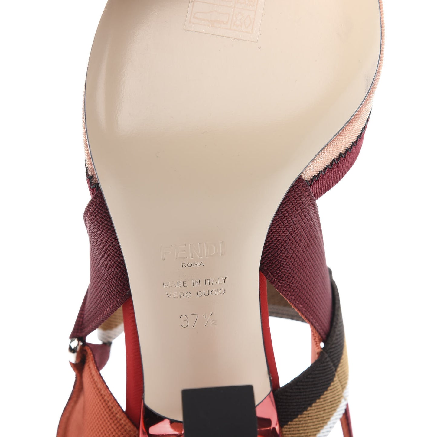 Technical Mesh Colibri 85mm Slingback Pumps 37.5 Fragola Mou Fango Ruggine