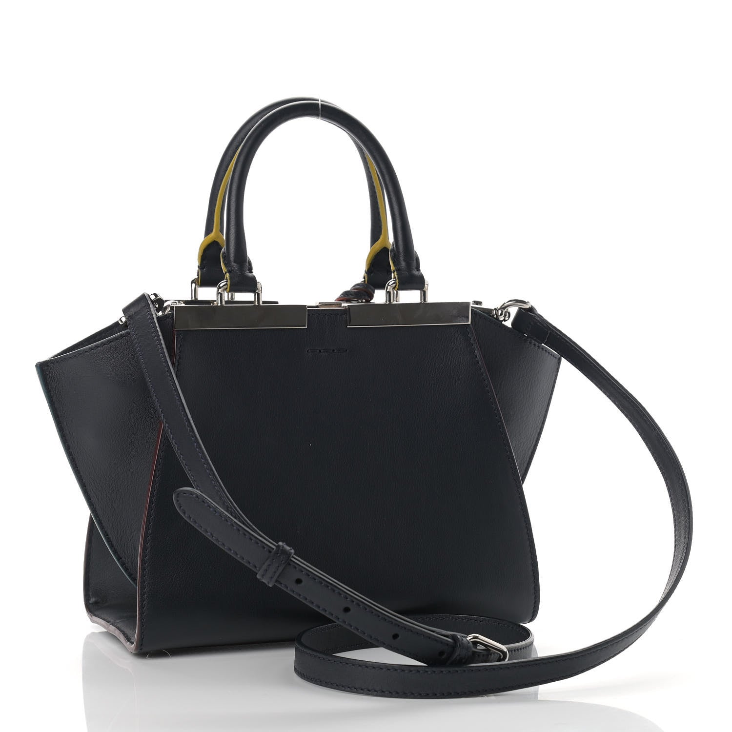 Fendi Vitello Dolce Mini 3jours Tote Blue Notte 3 of 14