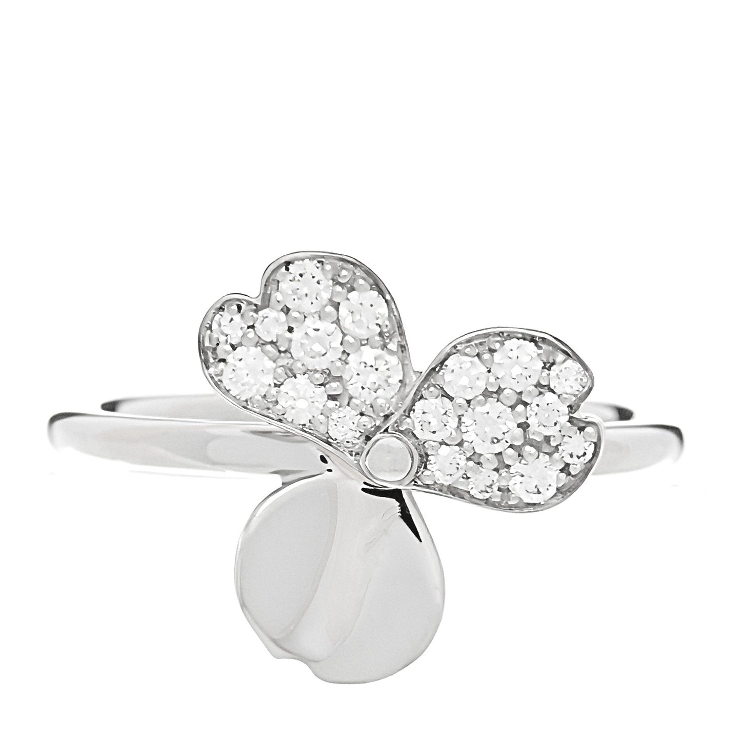 Platinum Diamond Paper Flowers Ring 49 5