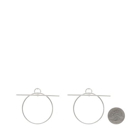 Hermes Sterling Silver MM Loop Earrings 2 of 6