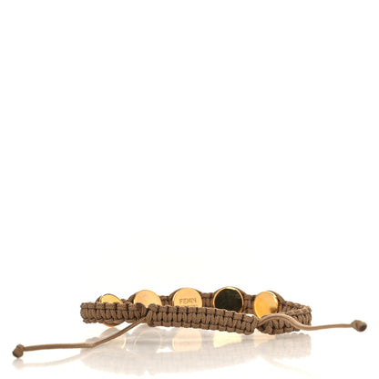 Fendi Fabric Braided Studded Bracelet Brown 3 of 4