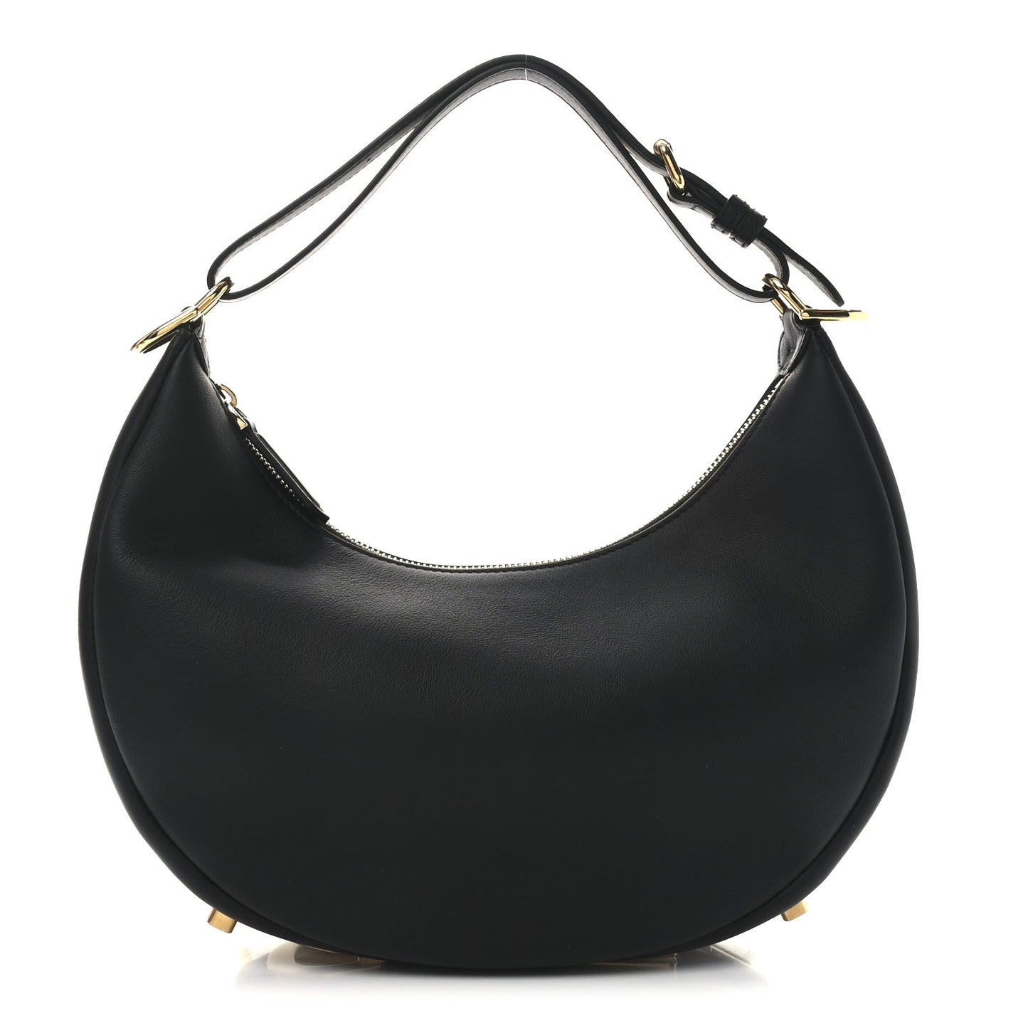 Vitello Grace Matte Small Fendigraphy Hobo Bag Black