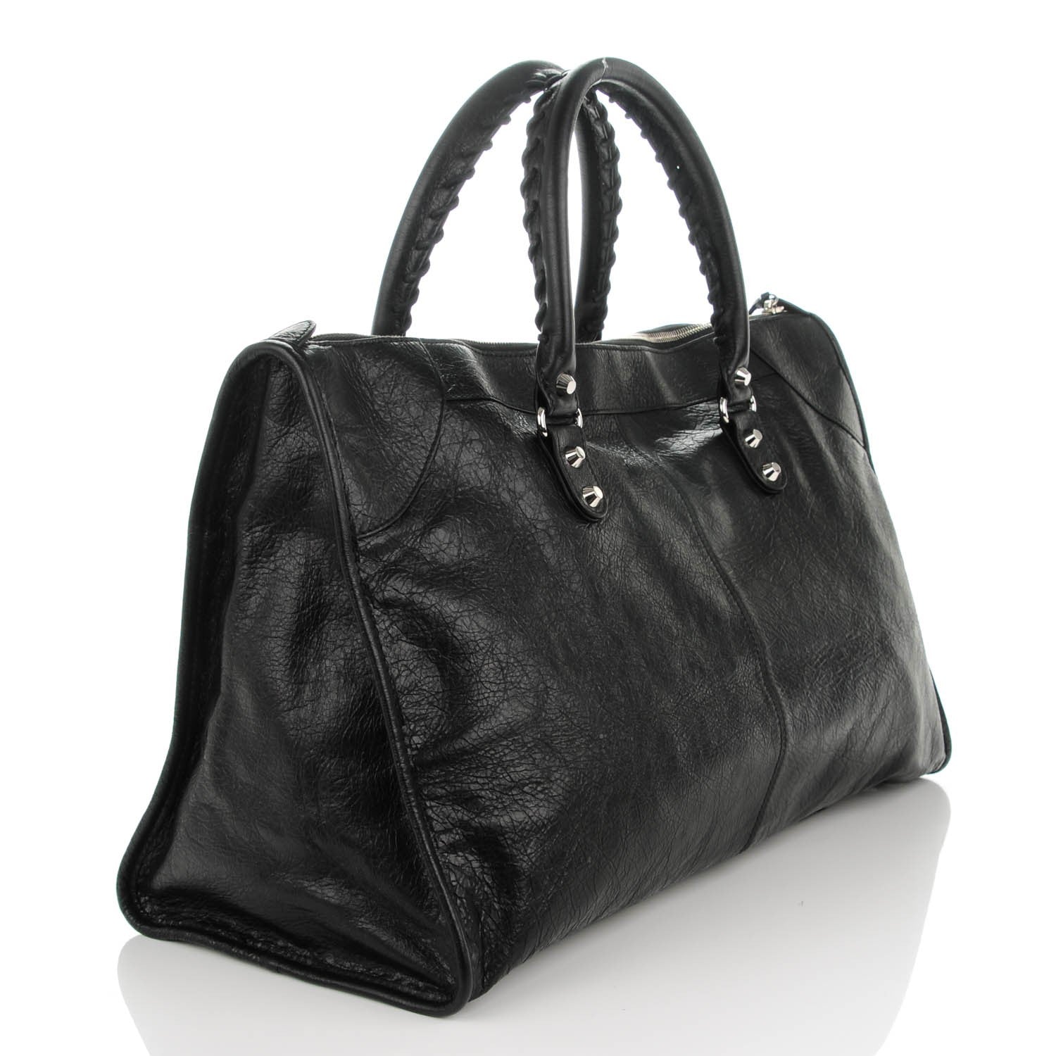 Balenciaga Agneau Classic Silver Hardware Work Black 3 of 7