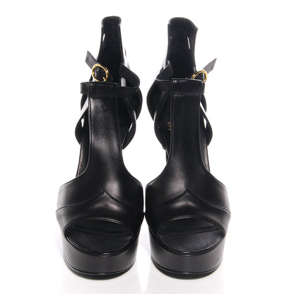 Chanel Leather Platform Sandals 39 Black 2 of 7