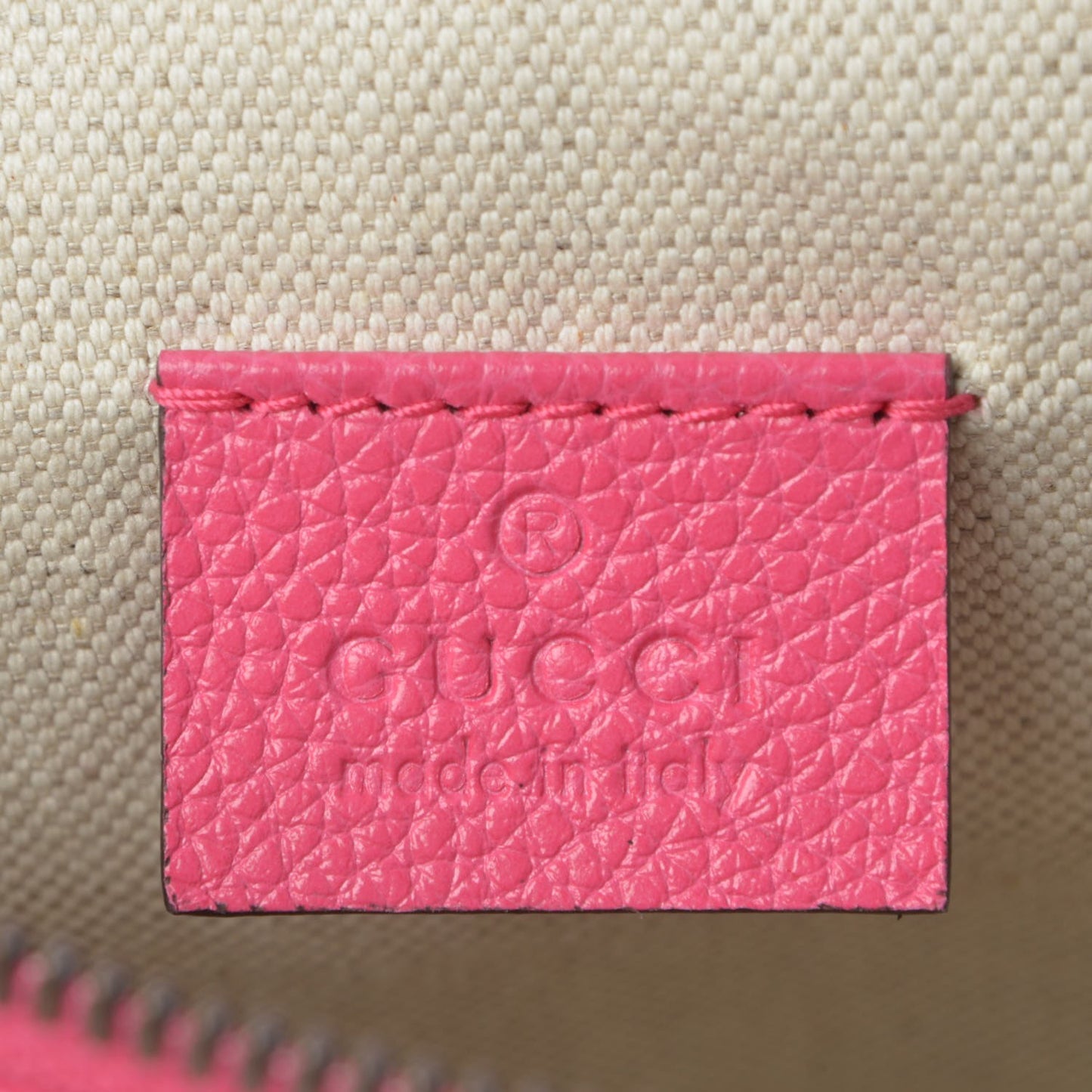 Grained Calfskin Logo Belt Bag Pink