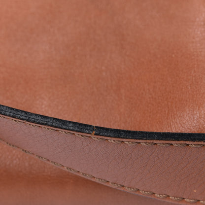 Burberry Calfskin House Check Trim Bates Shoulder Bag Cognac 31 of 33