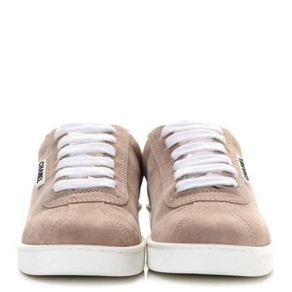 Chanel Suede Calfskin Womens Sneakers 38.5 Dark Beige 2 of 10