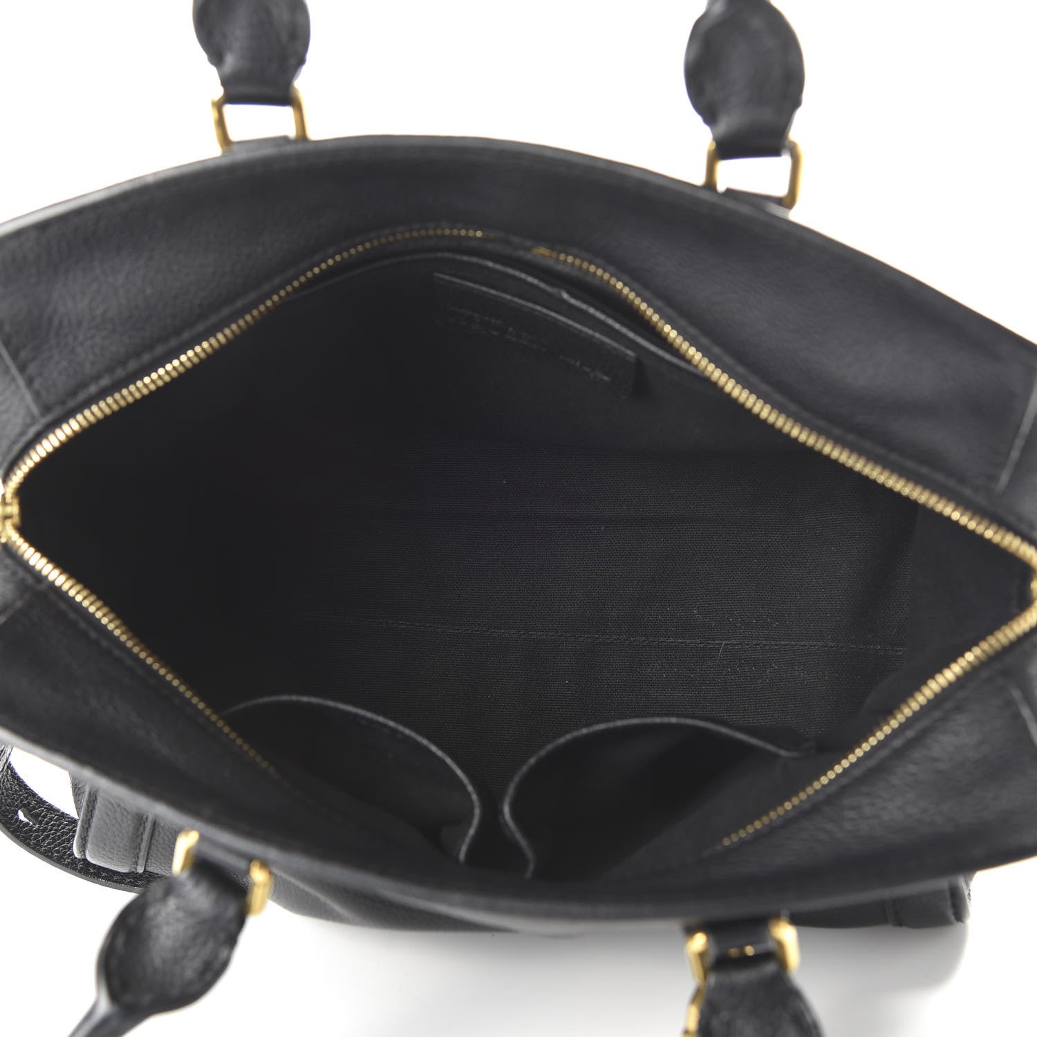 Alexander McQueen Pebbled Calfskin Small Skull Padlock Zip Around Tote Black 6 of 12