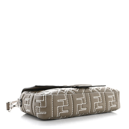 Fendi Nappa FF 1974 Embossed Stitched Baguette Tortora 4 of 13