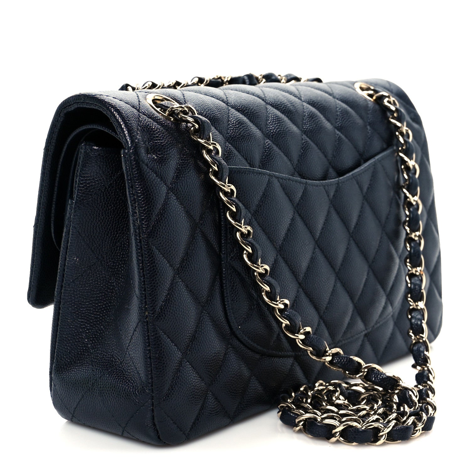 Chanel Caviar Quilted Medium Double Flap Navy 4 of 21