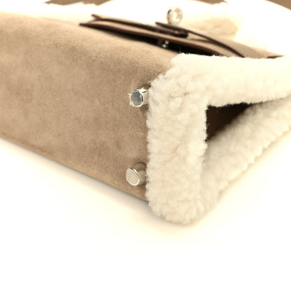 Hermes Veau Grizzly Mouton Shearling Swift Teddy Mini Kelly 20 Gris Caillou Ecru Etoupe 9 of 10