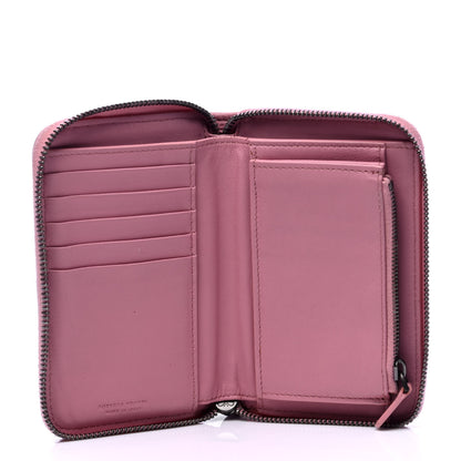 Bottega Veneta Nappa Intrecciato Zip Around Wallet Pink 3 of 8