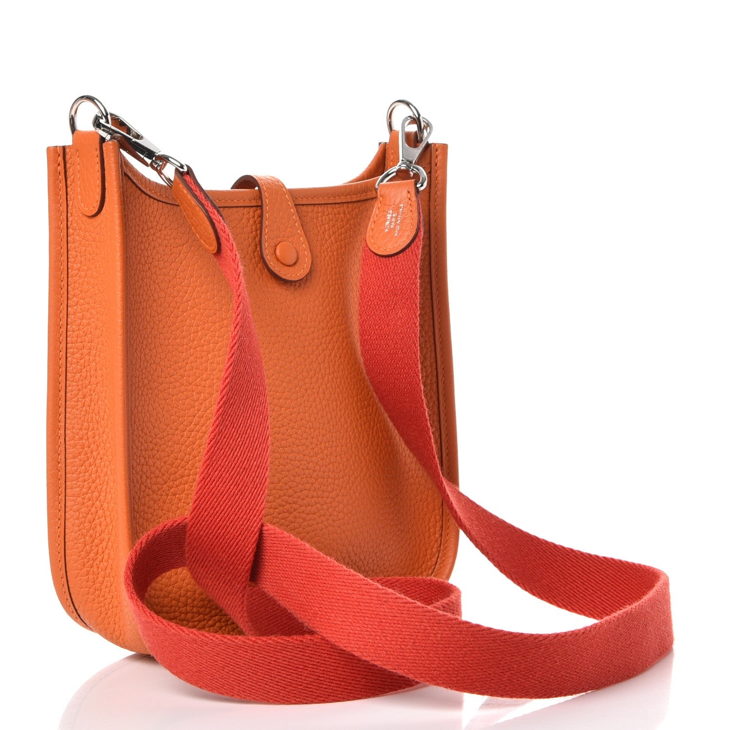 Hermes Taurillon Clemence Amazone Evelyne TPM Orange Rouge Pivoine 3 of 8