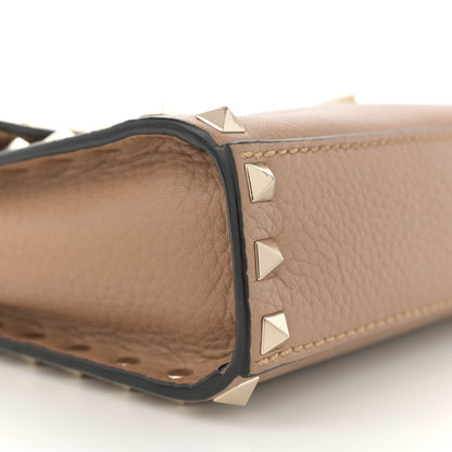 Valentino Garavani Pebbled Calfskin Medium Rockstud Flip Lock Crossbody Bag Deep Alpaca 8 of 12