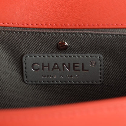 Chanel Lambskin Quilted Medium Boy Flap w Stingray Strap Coral 6 of 8