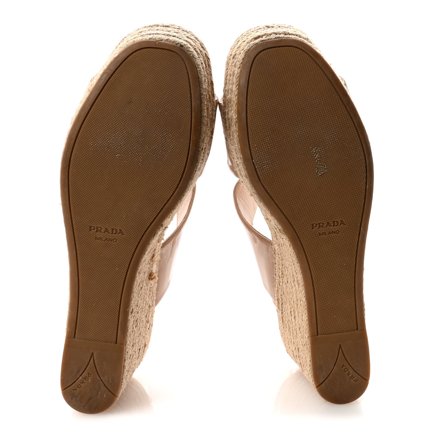 Prada Patent Espadrilles Platform Sandals 39 Beige 6 of 9